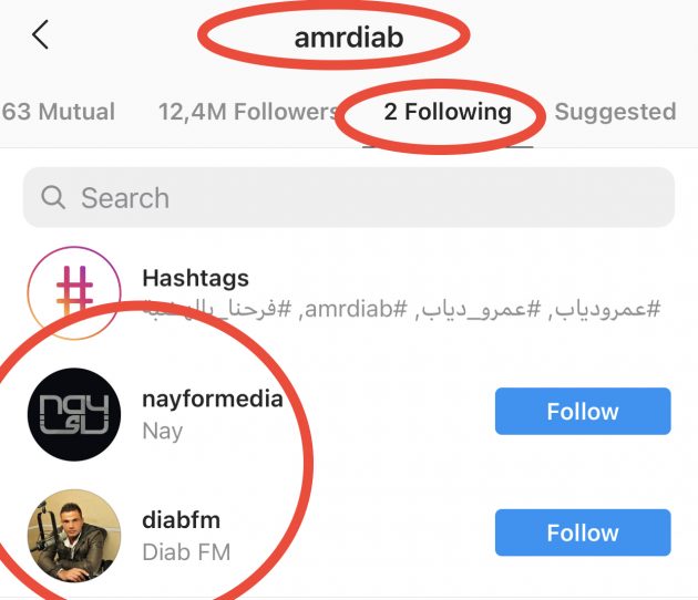 عمرو دياب لا يتابع دين الشربيني